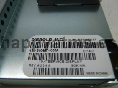 Diebold MON,LCD,LED BKLT,10.4 IN OPEN FRAME PN: 49-240457-000A, 49240457000A