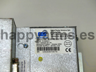 Diebold SLV Monitor 15'' (ROHS) Monitor PN: 49-201782-000C, 49201782000C