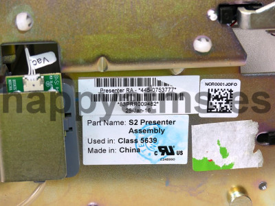 NCR S2 PRESENTER ASSY PN: 445-0753777, 4450753777