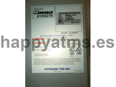 Nautilus Hyosung HYOSUNG MX 8100QTN CASH RECYCLING MACHINE PN: CAJERO: MX8100QTN